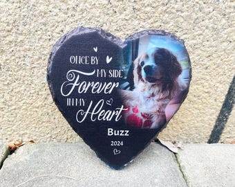 Personalized Pet Memorial Stone – Engraved Granite Grave Marker with Photo