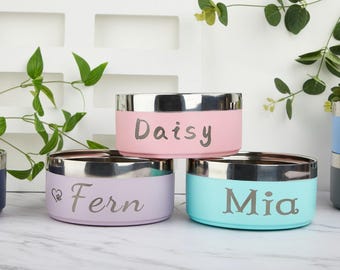 Personalized Dog Bowl Custom Dog Feeder Bowls Insulated/Cat Bowls/Pet Dog Cat Gifts/Stainless Steel Pet Bowl with Name/Food Bowl/Water Bowl