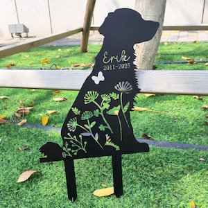 Dog Memorial Stake with Custom Name,Personalized Dog Grave Marker,Garden Sign,Garden Decor,Every Dog Breed Metal Stake,Pet Loss Gift