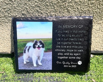 Custom Pet Memorial Stone, Photo Garden Marker, Dog Sympathy Gift