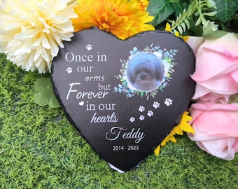 Personalized Pet Memorial Headstone with Photo, Garden Grave Marker
