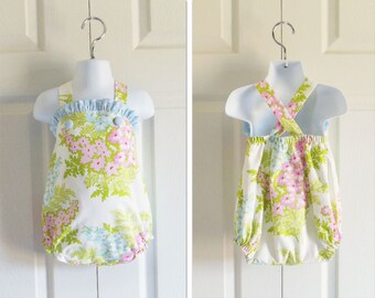 Girls "Jill" Bubble Romper Summer Sunsuit Swimsuit in your choice of fabric - sizes 3 mos to 3T