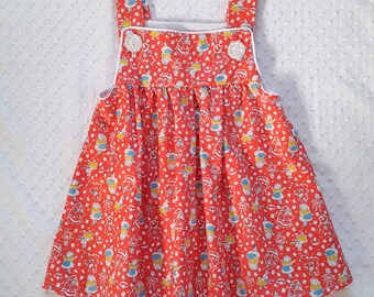 Classic style girls jumper (blouse not included) back to school dress - choice of fabric - sizes 12 mos - 4T