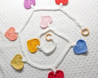 Handmade crochet colorful garland - nursery banner - wall hanging - baby shower decoration - boho chic decoration