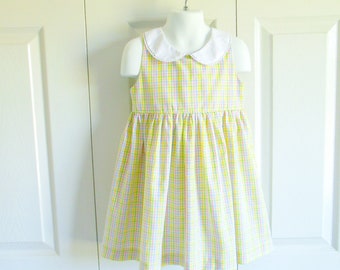 Girls Classic sleeveless peter pan collar summer sundress DRESS in YOUR CHOICE of fabrics - "Louise" - size 6 mos to 8 - Classic Collection