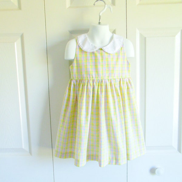 Girls Classic sleeveless peter pan collar summer sundress DRESS in YOUR CHOICE of fabrics - "Louise" - size 6 mos to 8 - Classic Collection