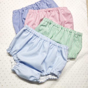 Baby Toddler Diaper Cover in basic geometric fabrics - cotton poly - ONE Pair - 3 to 24 mos - swim bottoms - cake smash - gingham seersucker
