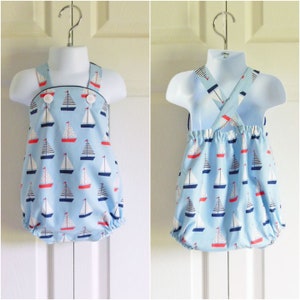 Boys Jack Bubble Romper Summer Shortalls Sunsuit Swimsuit in your choice of fabrics sizes 3 mos to 3T Bild 1