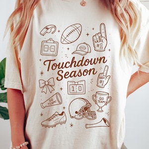 Comfort Colors® Touch Down Season Shirt, Senior Year Game Day Shirts, Senior Football Mom Shirts, School Team Mom Gift, Football Season