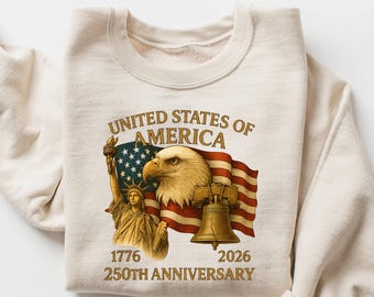 America 250th Anniversary T-Shirt, Patriot Eagle, Statue of Liberty Shirt, 250th Independence Day Shirt, Happy 250th Birthday USA, USA Flag