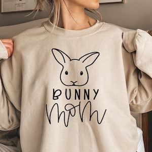 Bunny Mom Sweatshirt - Rabbit Lover Gift - Animal Pet Hoodie - Rabbit Mama Sweater - Bunny Mother Pullover - Bunny Mom Hoodie