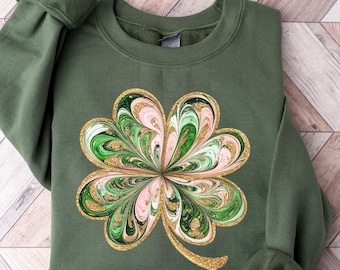 Retro Shamrock Sweatshirt, Womens Shenanigans Sweatshirt, Cute St Patricks Day Sweatshirt, Lucky Sweatshirt, Irish Shirt, Four Leaf Clover