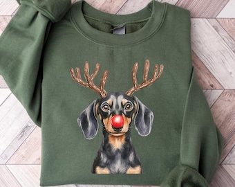 Dachshund Christmas Sweatshirt, Christmas Dog Shirt, Dachshund Shirt, Dachshund Mom Shirt, Dog Lover Shirt, Dachshund Lover Shirt, Xmas gift