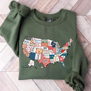 Tshirt rétro carte des Etats-Unis, chemise du 4 juillet, T-shirt de la carte de l'Amérique, chemise des États-Unis, chemise des États-Unis pour le 4 juillet, chemise du jour de l'indépendance, t-shirt des États-Unis