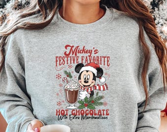 Retro Mickey Festive Favorite Hot Chocolate Christmas Shirt, Mickey Christmas Shirt, Disney Very Merry Christmas Shirt, Disney Holiday Shirt