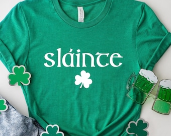 Retro Slainte Shirt, Womens Lucky Shirt, St Patricks Day Shirt, Shamrock Shirt, Cute Patricks Day Shirt, Funny Irish Shirt, Lucky Sweatshirt