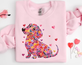 Dachshund Valentine Heart Shirt, Dachshund Mama Shirt, Doxie Mama Shirt, Weiner Dog Tee, Cute Dachshund Love Tee, Dog Lover Shirt, Doxie Mom