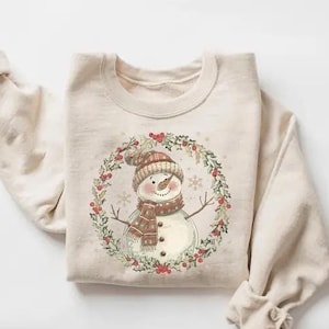 Christmas Snowman Sweatshirt, Cute Snowman Sweatshirt, Christmas Sweatshirt for Women, Cute Winter Sweater, Christmas, Gift For Christmas