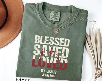 Comfort Colors® Blessed Shirt, Christian Shirt, Christian Quote Shirt, Faith Cross Shirt Shirt, Hope Shirt, Christian Shirt, Religious Shirt
