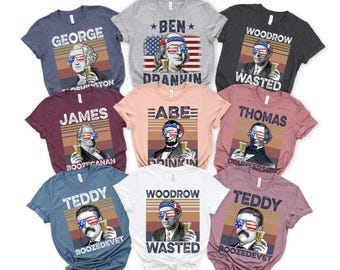 4th Of July Drinking Presidents Shirt, U.S. President American Flag, Drunk Presidents Shirt, Funny 4th Of July, President Drinking Shirt,