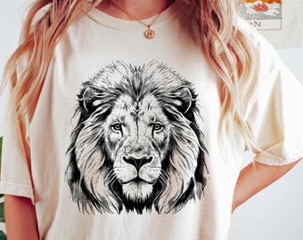 Lion face shirt,majestic Lion Shirt,wild Lion shirt,animal lover shirt,animal shirt,animal face shirt,African Tribal shirt,zoo shirt
