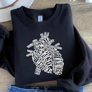 Heart Anatomy Sweatshirt, Cardiac Nursing Gift, Nursing School Shirt, Medical School Student Shirt, Cardiologist Anatomical Heart Shirt