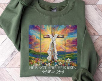 He Is Not Here, He Has Risen Shirt, Easter Shirt, Christian Shirt, Jesus Easter Shirt, Jesus Christ Easter, Faith Shirt, Bible Verse Shirt