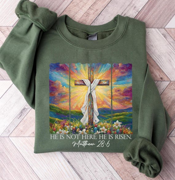 He Is Not Here, He Has Risen Shirt, Easter Shirt, Christian Shirt, Jesus Easter Shirt, Jesus Christ Easter, Faith Shirt, Bible Verse Shirt