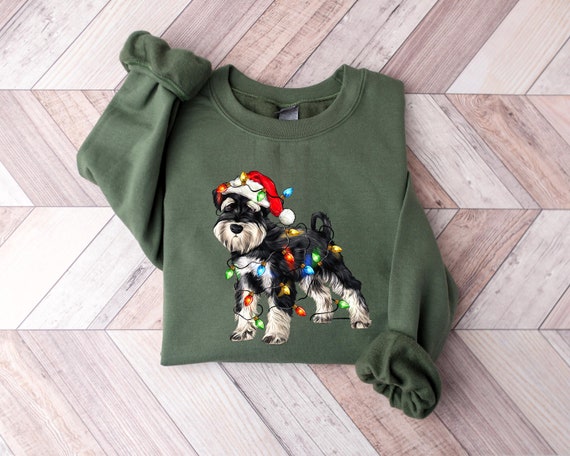 Schnauzer Christmas Dog Sweatshirt, Dog Christmas Shirt, Schnauzer Mom Shirts, Gift for Dog Lover, Holiday Dog Sweater, New Year Dog Tshirt