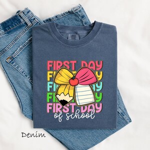 Comfort Colors® Happy First Day Of School Shirt, Teacher Gift, Gift for Teachers, Elementary Teacher Shirt, First Day Of School Tee