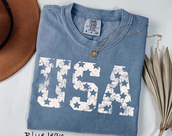 Comfort Colors® Retro USA Shirt, 4th of July Shirt, Usa T-Shirt, Big USA Tshirt, USA Shirt, Usa Tee, Usa TShirt, 4th of July Gift, Usa Lover