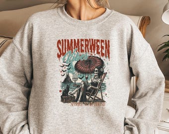 Summerween Skeleton Shirt, Summer-ween Tshirt, Spooky Summer Tee, Summer Halloween Shirt, Halloweener Gift,Year-Round Halloween,Beach Skelly