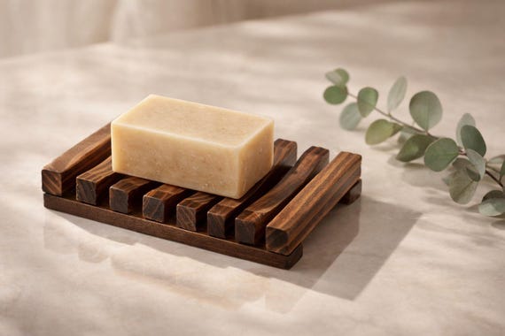Minimalist Wood Soap Holder – Natural Draining Soap Dish for Handmade Soap, farmhouse Shampoo Bar Tray, Eco-Friendly Bathroom Decor