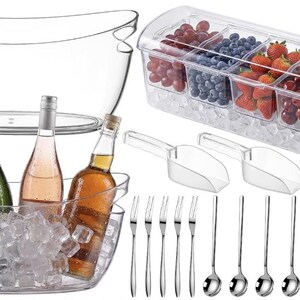 Luxury Mimosa Bar Set- Ice Containers, Condiment Holders, Juice Bottles, Champagne Glasses, Signs and Bar tools image 2