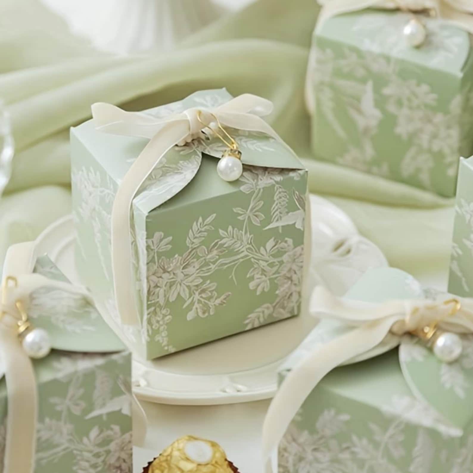 Guest Collection Box Square Toile Favor Boxes, Colored Favor Boxes – Weddings- Shower Guest ...