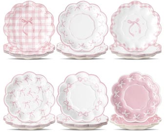 Toile Paper Plates – Disposable Dinnerware for Parties 7"