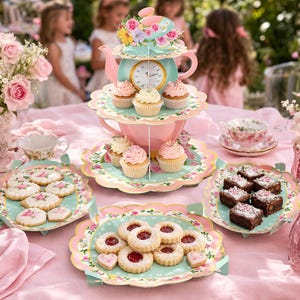 Charcuterie Floral Teapot Platters and Stand -Party Favor – Tea Party Favors & Centerpiece Gift Holders