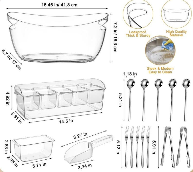 Luxury Mimosa Bar Set- Ice Containers, Condiment Holders, Juice Bottles, Champagne Glasses, Signs and Bar tools image 12