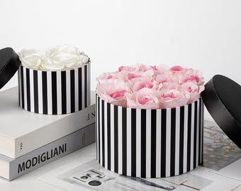 Round Nesting Boxes, Striped Hat Boxes Gift Boxes with Lids – Cylinder Gift Boxes