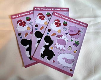 Kawaii Farming Sticker Sheet | Cozy Planner Stickers