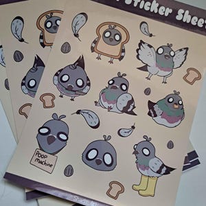 Niedliche Taube Sticker Bogen | Aufkleber | Vogel Aufkleber | Journal Aufkleber | Kawaii Aufkleber | Planer | Sammelalbum | Bullet Journal