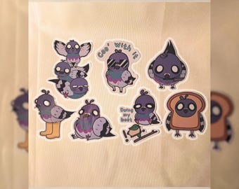Kawaii duifstickers | Waterdichte glanzende vinylstickers