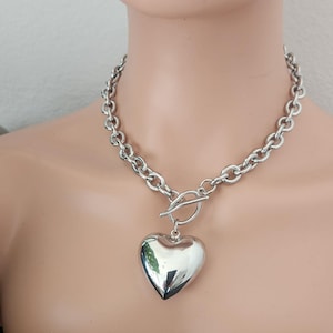 Heart Toggle Necklace, Stainless Steel Necklace, Waterprooof
