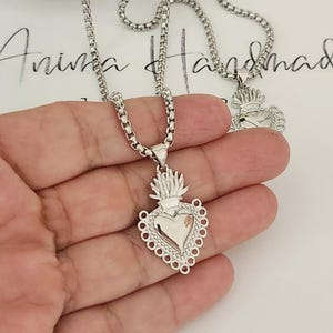 アクセサリー Vintage mexican silver heart necklace Mexican Heart Pendant Vintage Sterling - Etsy