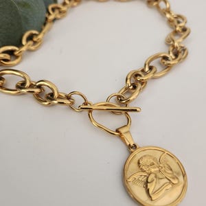 Guardian Angel Necklace | Thick Chain | Cherub Necklace | Angel ...