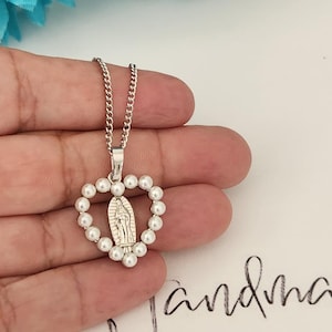 Lady of Guadalupe Silver Necklace  | Virgin Mary Necklace in Stainless Steel | Catholic Jewelry | Religious Gift | Gift for Mom