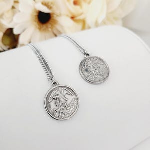 St. Michael Stainless Steel Necklace: Guardian Angel Catholic Pendant