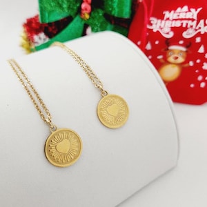 Sacred Heart Necklace: 18K Gold , Stainless Steel , Milagro Heartburst Pendant, Daily Wear Necklace