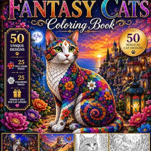 Mosaik Fantasy Katzen Malbuch