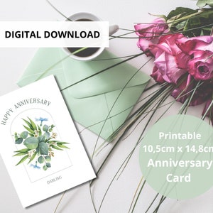 Carte de Vœux Imprimable pour l'Anniversaire de Mariage